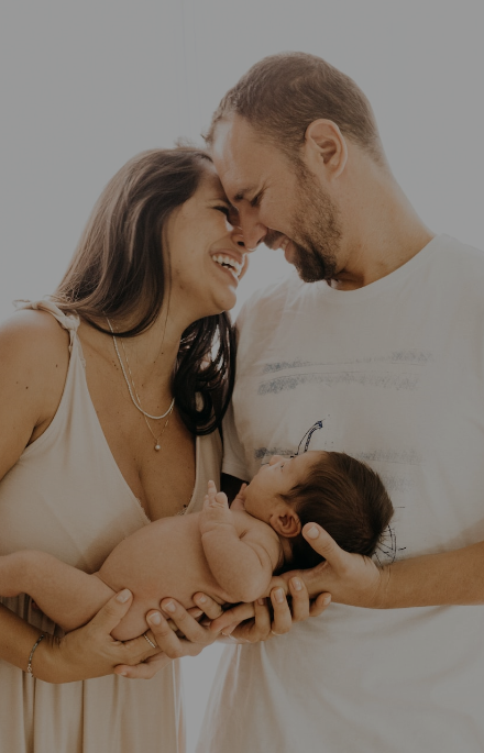 the couple with baby photo