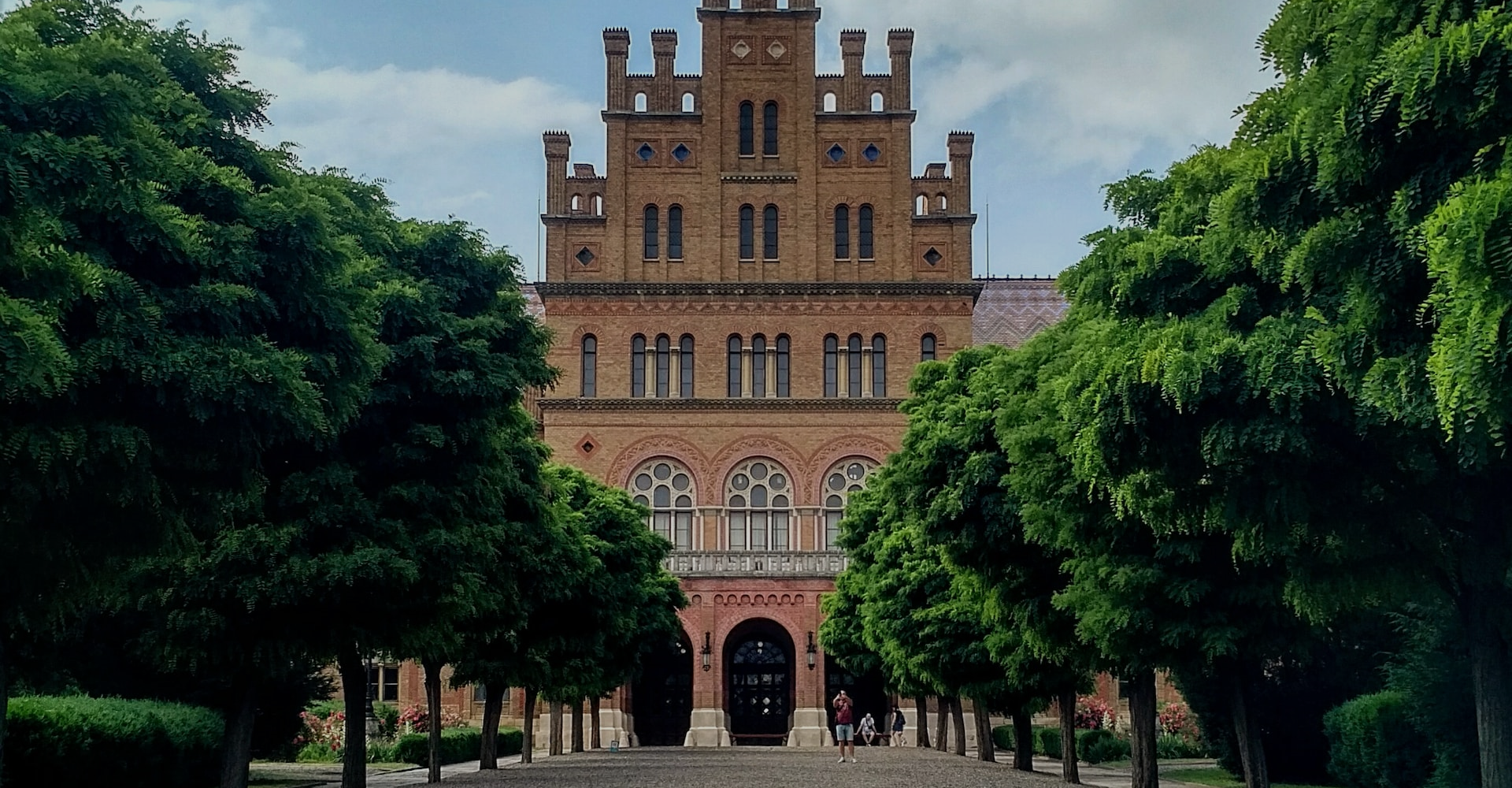 red block building photo